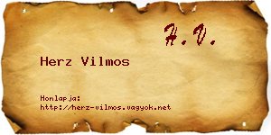 Herz Vilmos névjegykártya